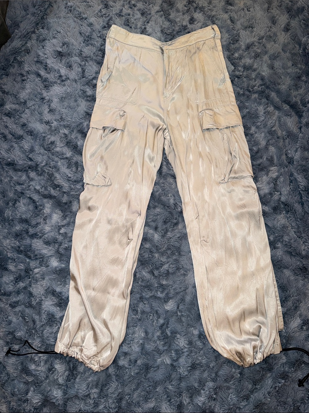 Silver Cargo Jogger Pants - Men's Casual Utility Style